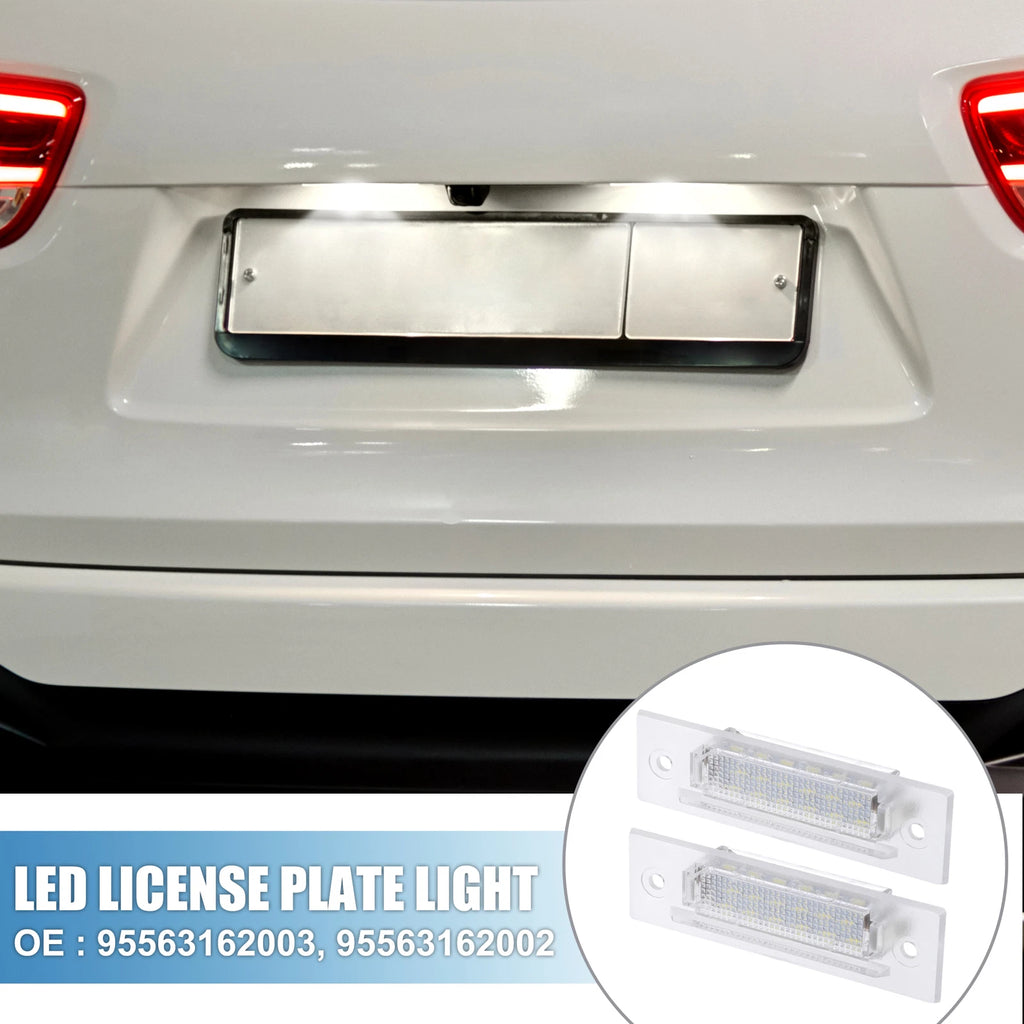 2X 6500K White LED License Plate Light for Porsche Boxster (1999–2004)