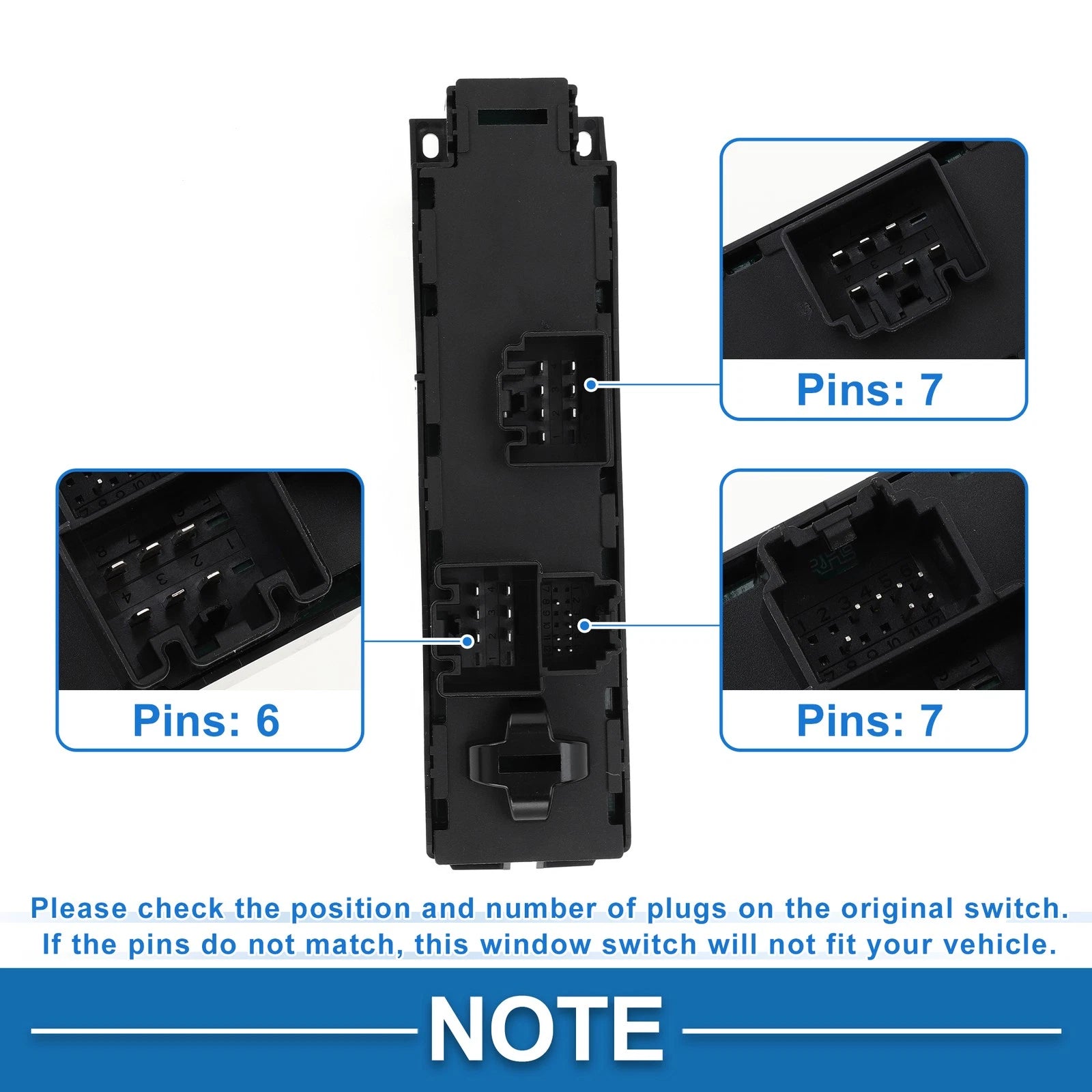 Front Power Window Switch for Ford Escape Focus Transit Connect (No.BM5Z14529H)