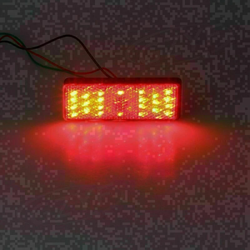 2X LED Rectangle Reflector Tail Light Signal Lights for Universal (2010–2023)