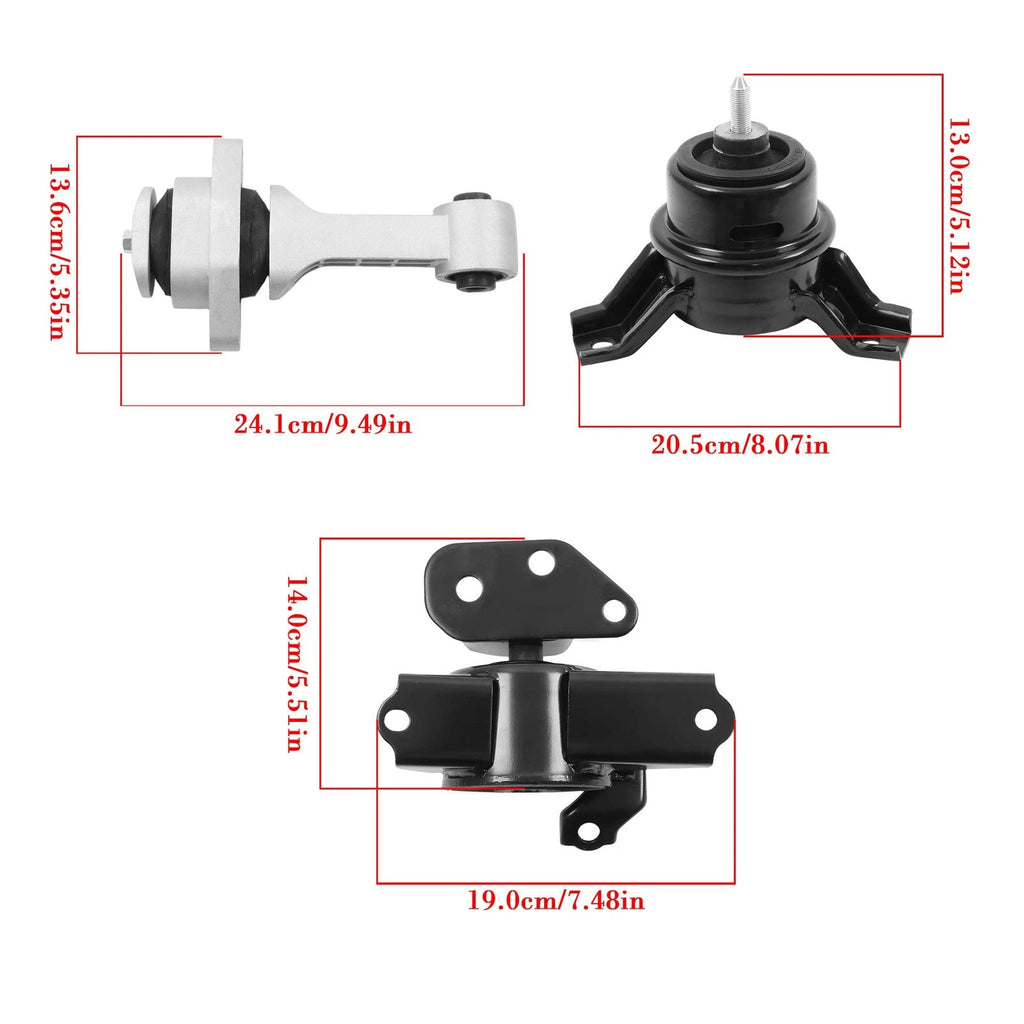 3Pcs Engine Motor & Trans Mount Set for Kia Soul 1.6L 2.0L (2010–2013)