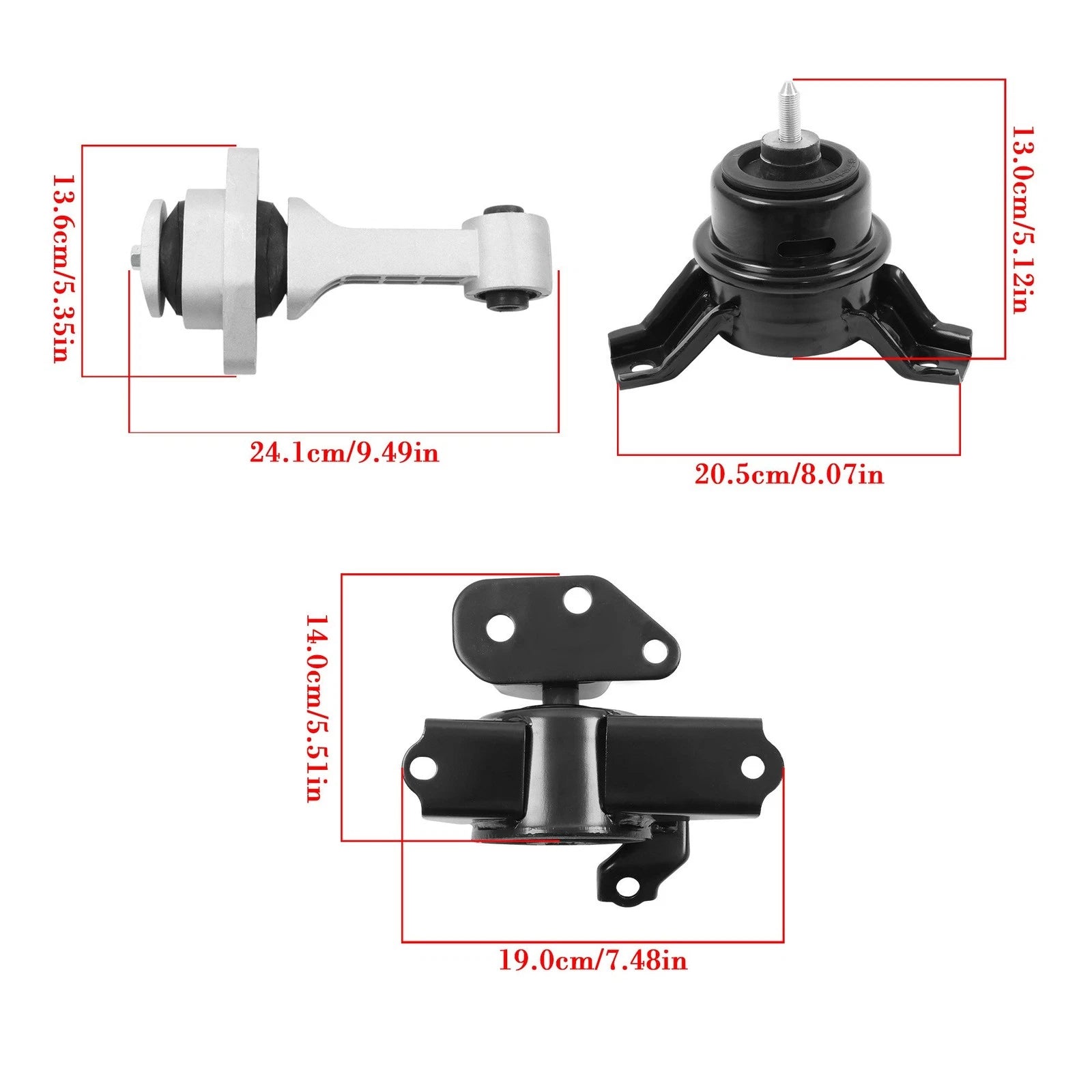 3Pcs Engine Motor & Trans Mount Set for Kia Soul 1.6L 2.0L (2010–2013)