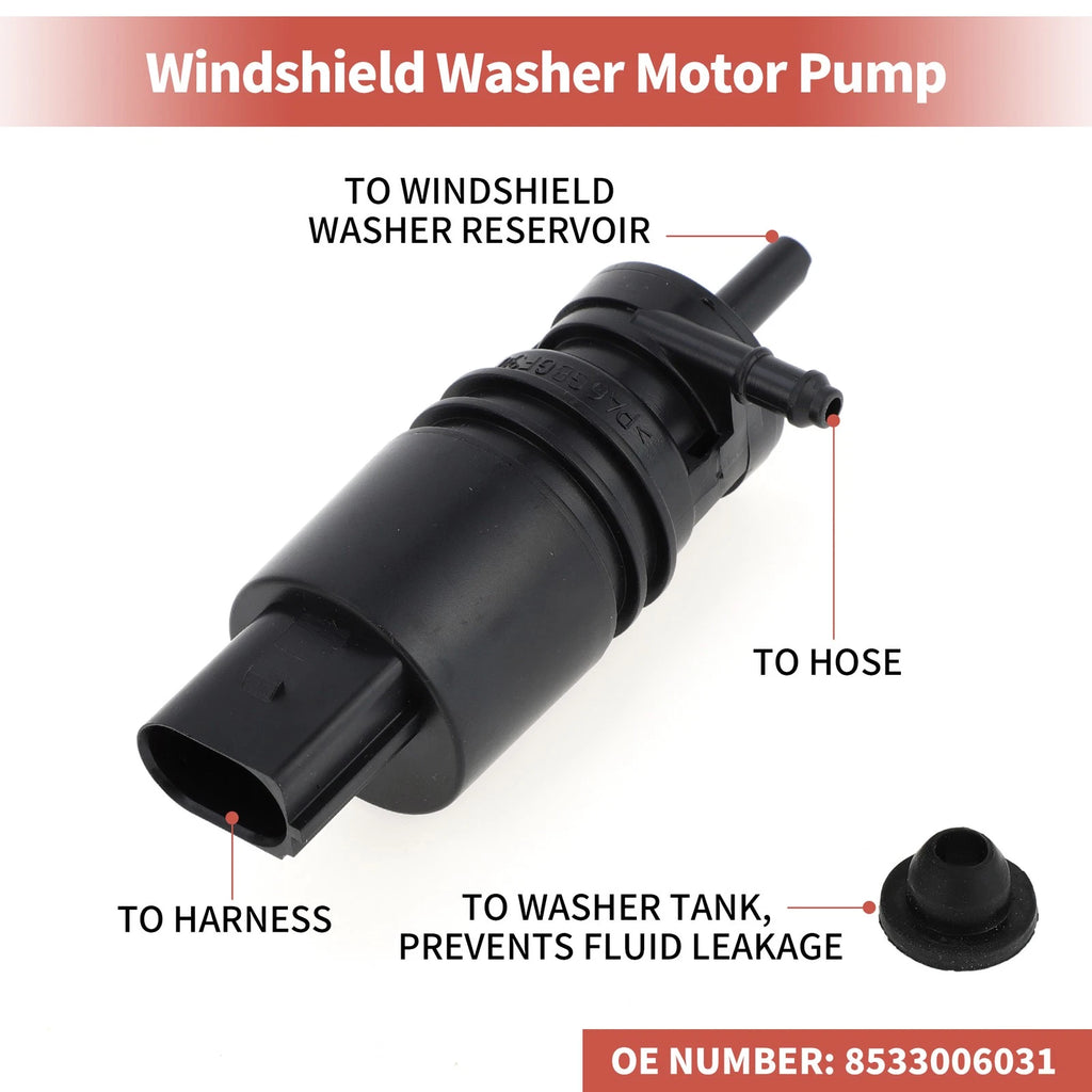 Windshield Washer Pump w/Grommet for BMW (No. 7302589)