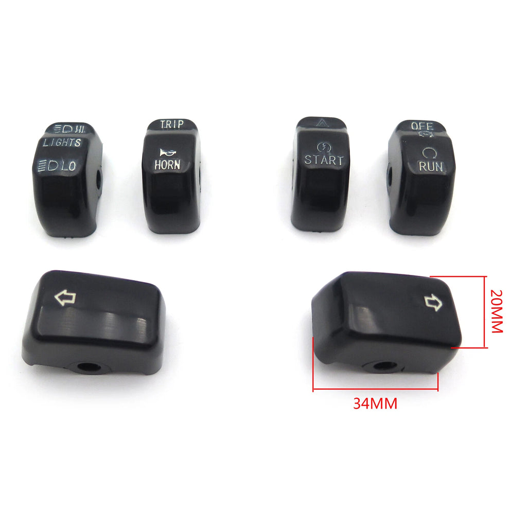 Black Hand Controls Switch Button Covers for Harley Davidson Softail (2011)