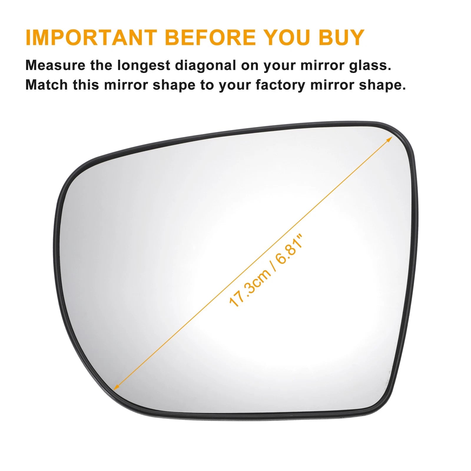Left Side Mirror Glass White Heated for Hyundai IX35 (2010–2018)