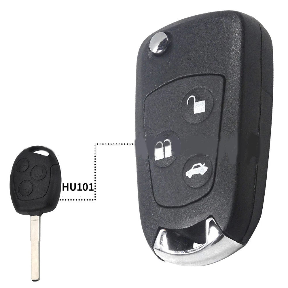 3 Button Key Housing HU101 for Ford Focus/Mondeo/Fiesta (2000–2023)