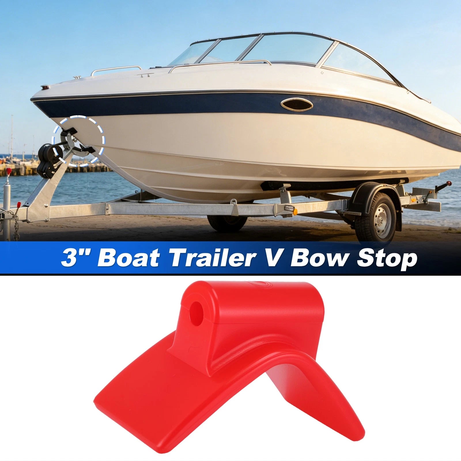 Boat Trailer V Bow Stop for 3 Inch Coupler (Fits Universal)