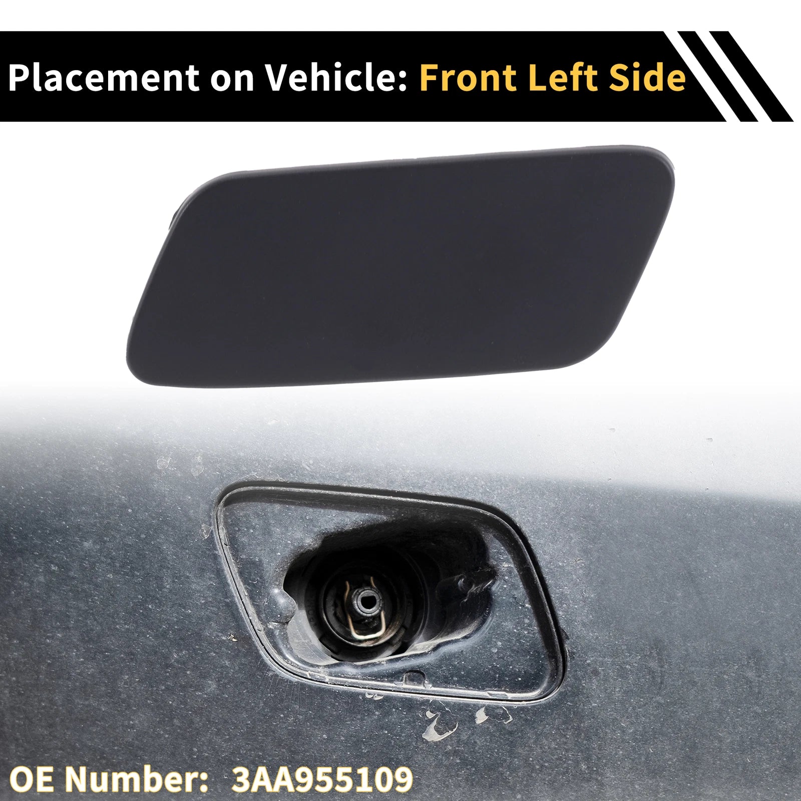 Left Bumper Headlight Washer Nozzle Cover for VW Passat (2010–2015)