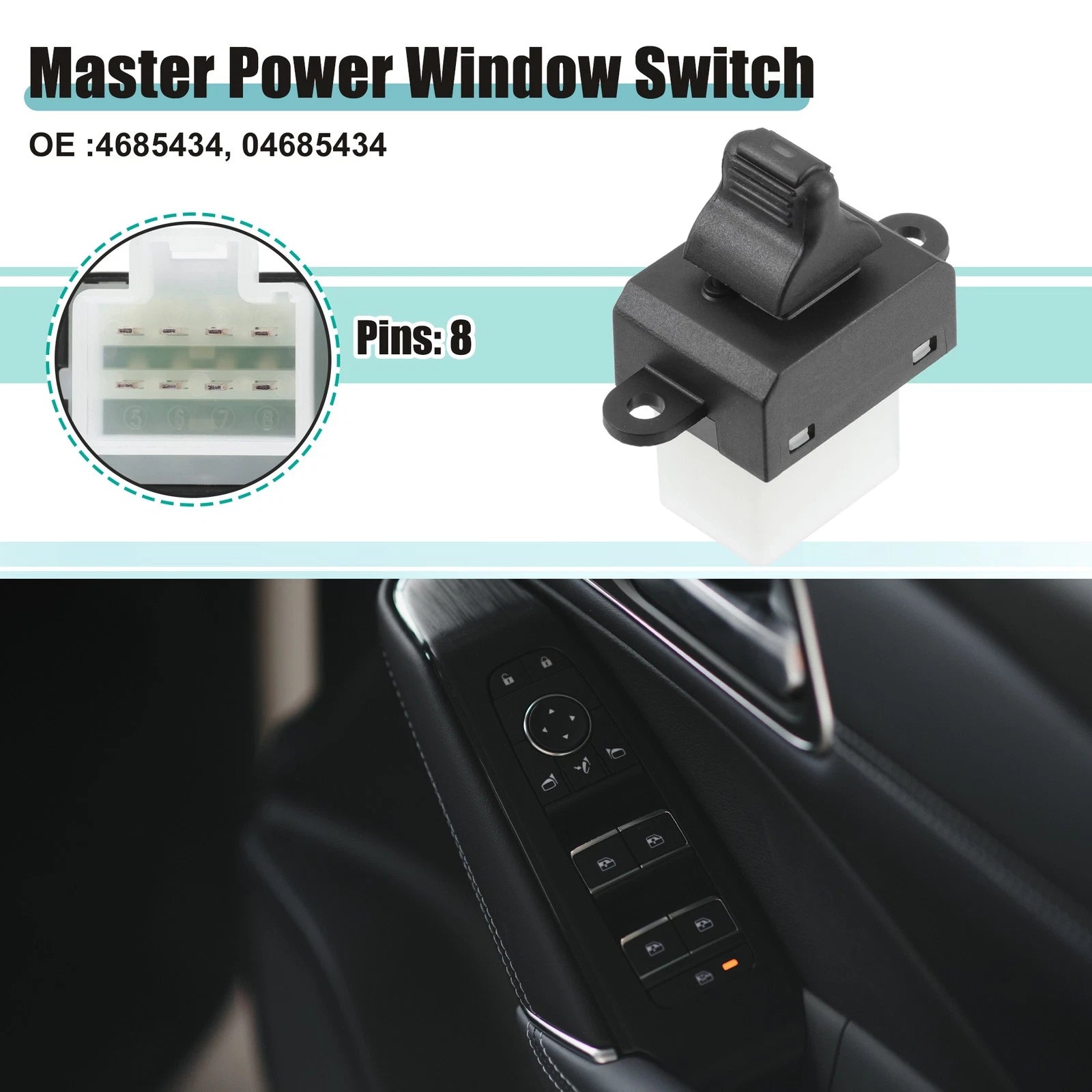 Master Power Window Switch Rear Right Side for Dodge Viper (2001–2002)