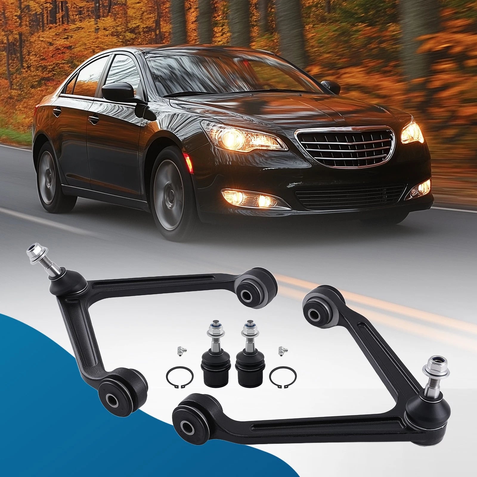 4X Front Upper Control Arms Lower Ball Joints for Dodge Durango Aspen (2004–2009)