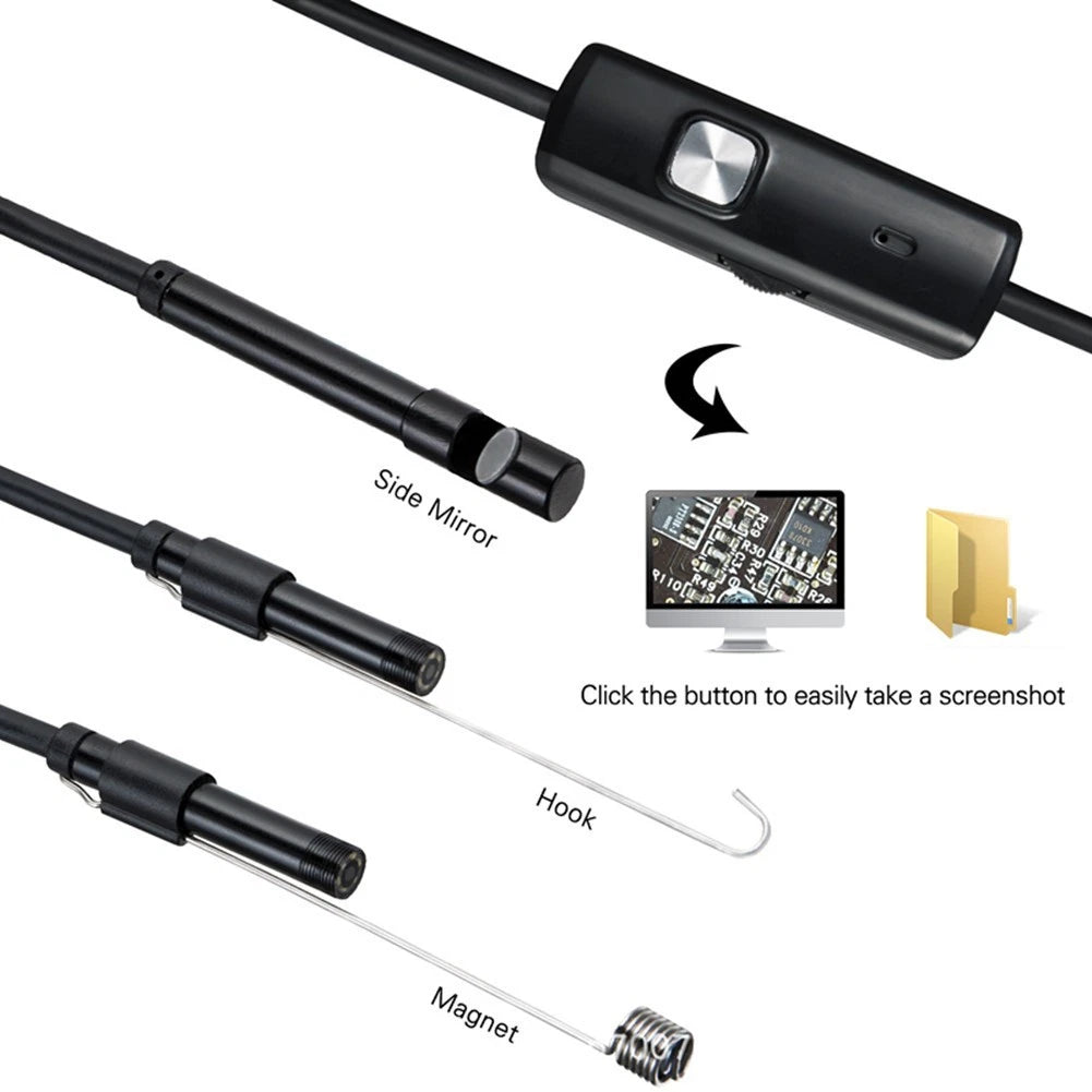 Waterproof USB Borescope with White LED Lights for Mini Mirror Tools