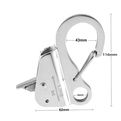 Adjustable Sliding Rope Hook Clips for Boat Fender Line Marine Hardware