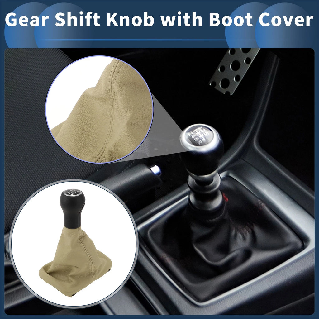 6 Speed Gear Shifter Knob with Cover Replacement for VW Beetle (1998–2010)