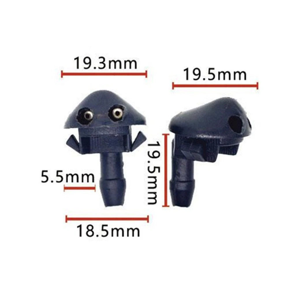 Wiper Nozzle Set for - Front Windshield Black