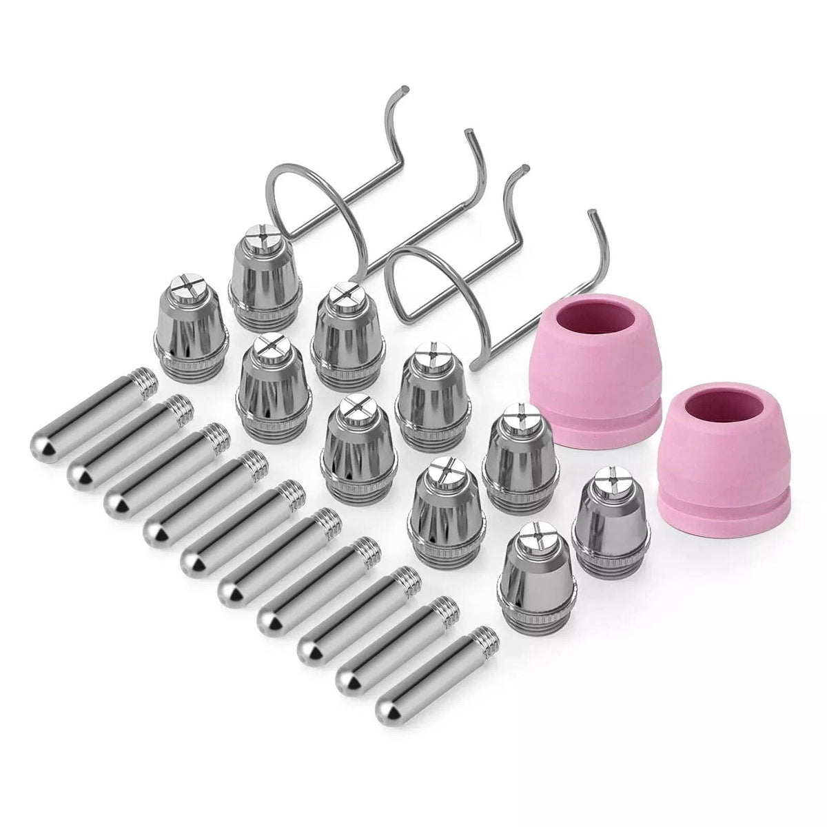 24PCS Plasma Cutter Torch Nozzles/Electrodes/Guides Consumables Kit