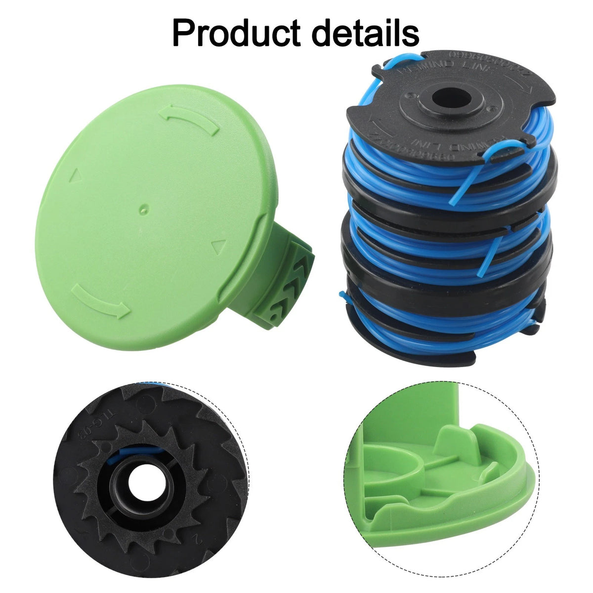 Robust spoil cover and mower rope coil replacement for lawn maintenance