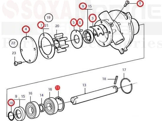 Repair Kit for Volvo (Fits 858065, Johnson 10-35157, 10-35157-1, 10-35157-3)