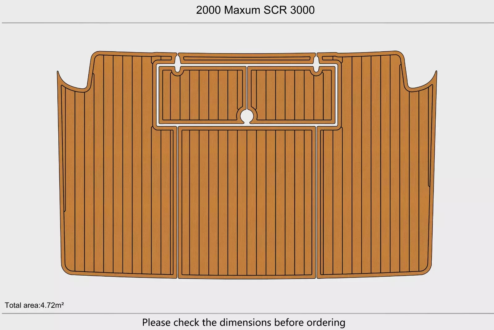 Swim Platform Pads for Maxum 3000 SCR (2000) - EVA Foam Faux Teak Deck Flooring