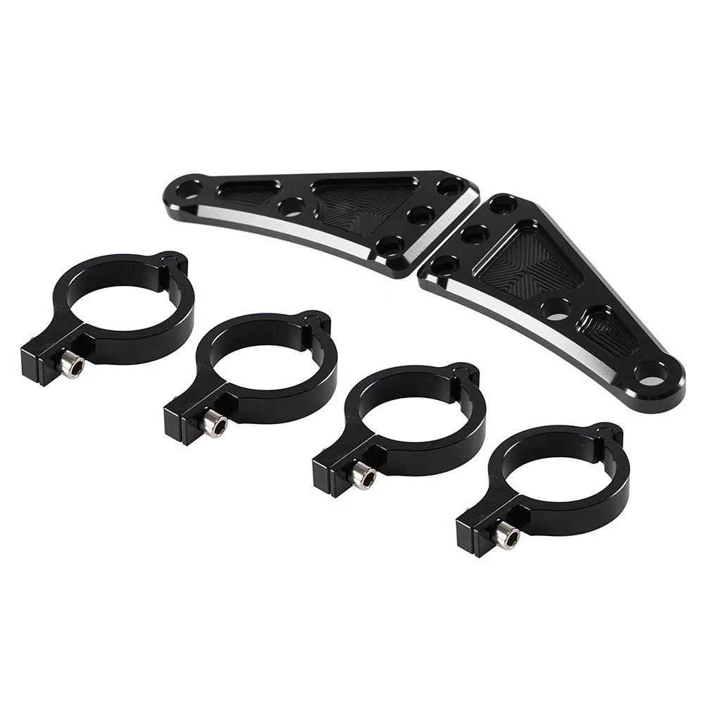 CNC Headlight Lamp Mount Bracket for Universal Fit 41mm Fork Tubes (Pair)
