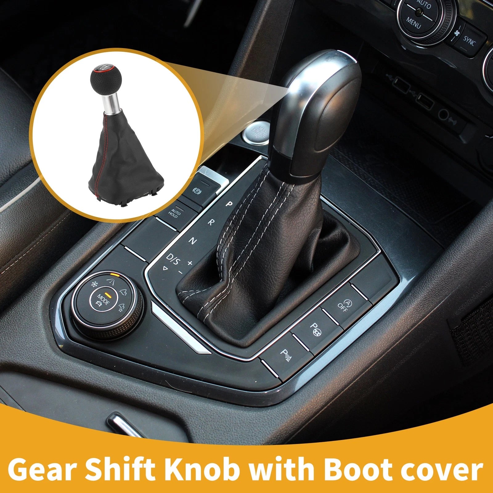 6 Speed Manual Shift Knob with Boot Cover for Audi A3 (2015–2020)