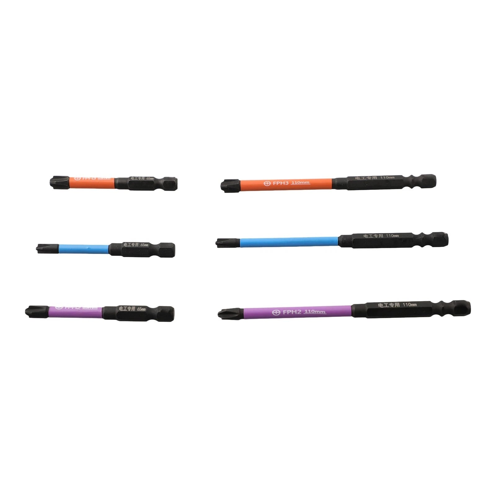 6x Screwdriver Bits PH1/PH2 for Electrician Tools