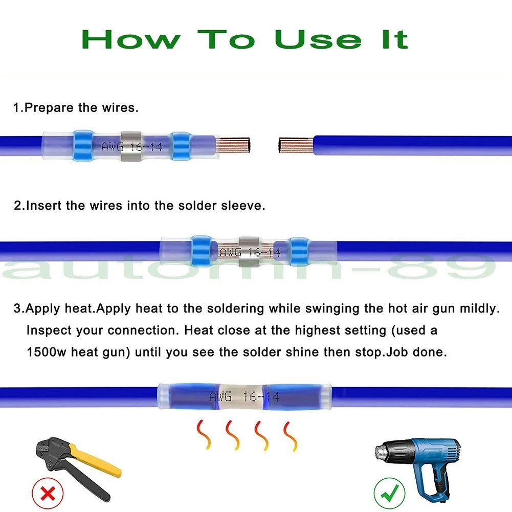 Heat Shrink Wire Connectors for Automotive Applications (Various Colors)