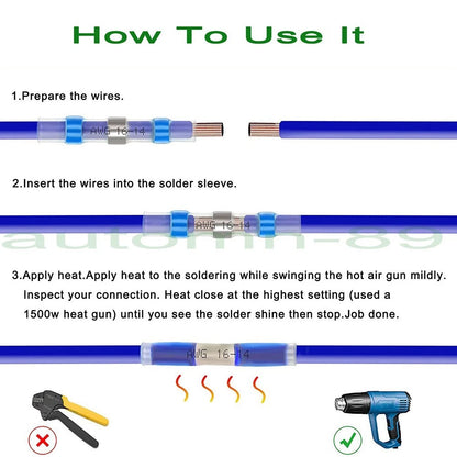 Heat Shrink Wire Connectors for Automotive Applications (Various Colors)