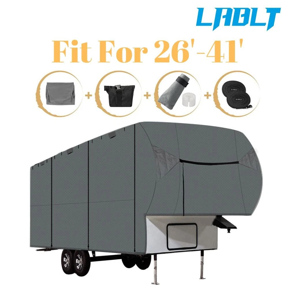 4-Layer LABLT RV Cover for Motorhome 26'-41' with 2 Extra Long Straps