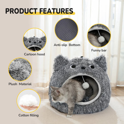 Cat Bed for Dogs with Removable Pillow and Non-Slip Base (50/60)