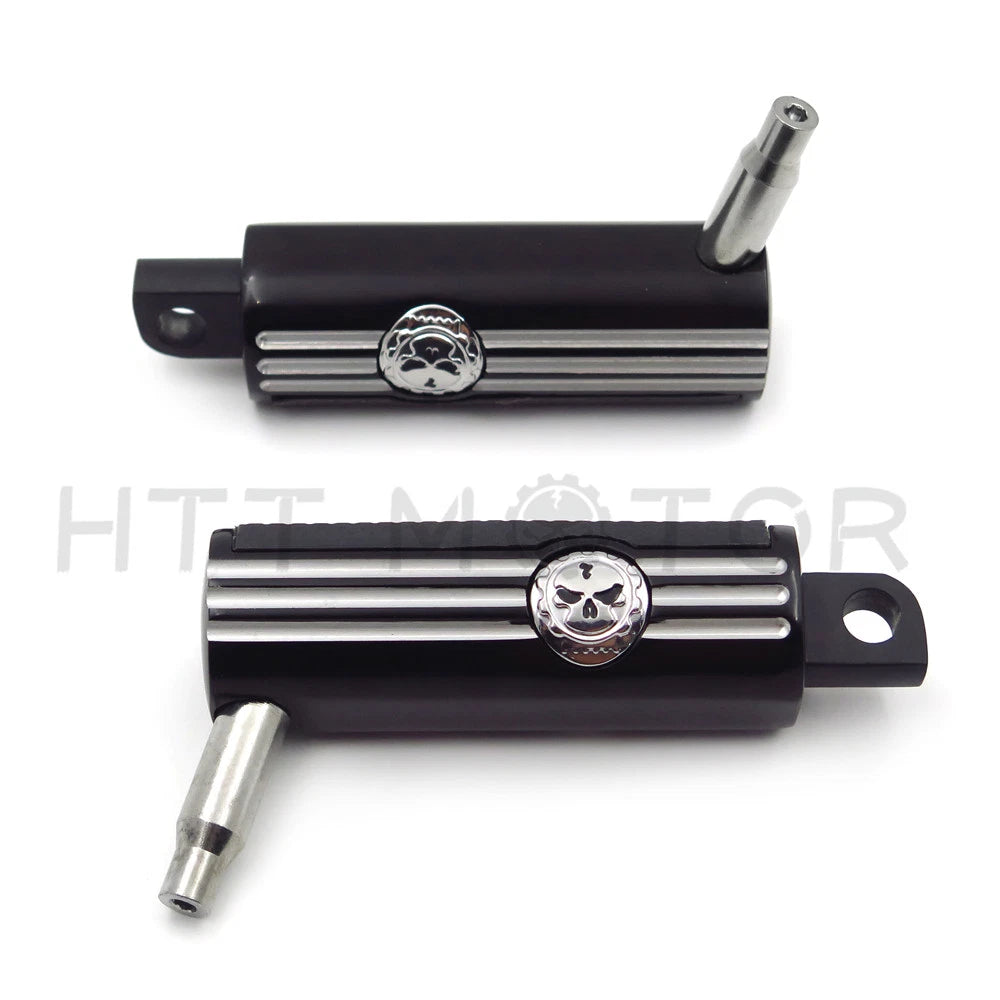 Gear Skull Arched Footpeg Mounting Kit for Motorcycle (Chrome Black)