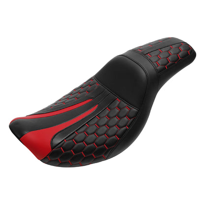 Two-Up Seat for Harley Dyna Street Fat Bob (2006–2017) - Black Red Rider