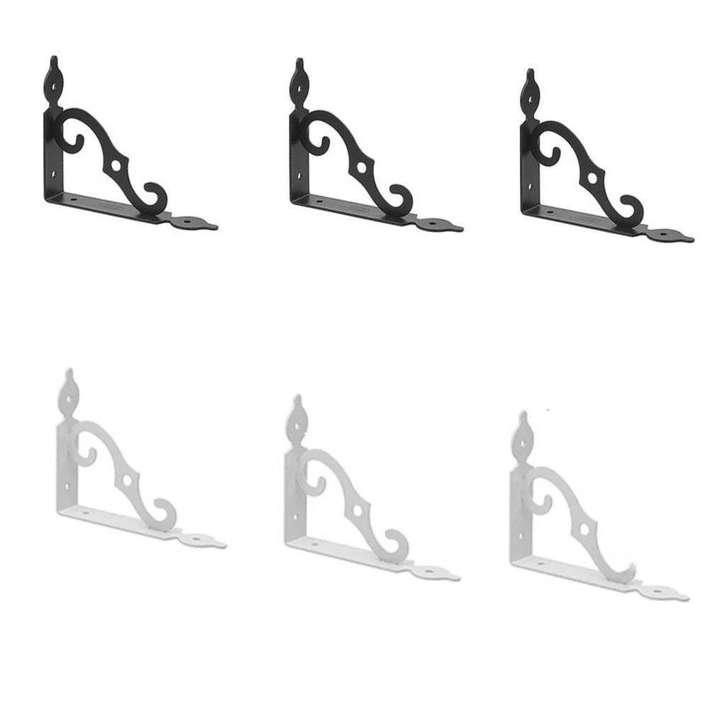 Set of 4 Thickened Iron S Brackets with Screws for Wall Mounting