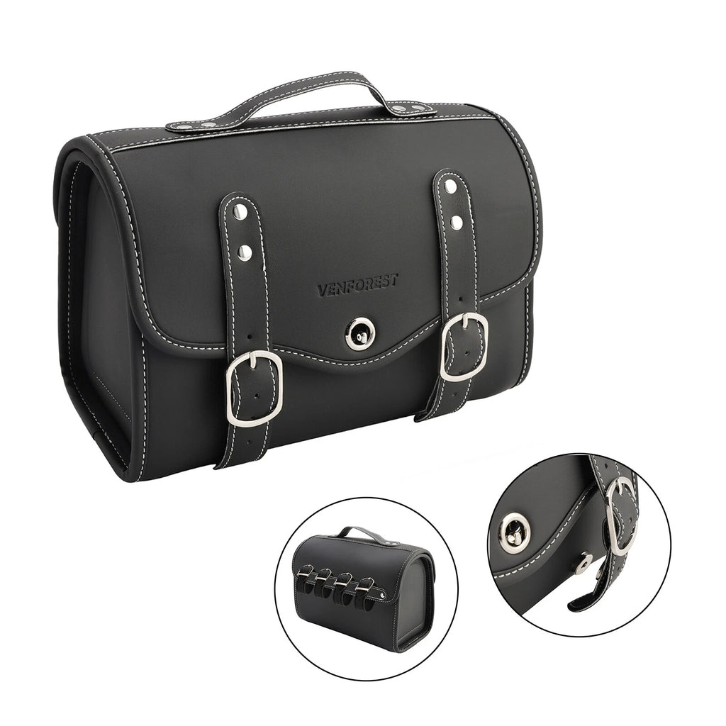 Pu Side Tail Bag for Scooter Motorcycle (Color Matching, Black)