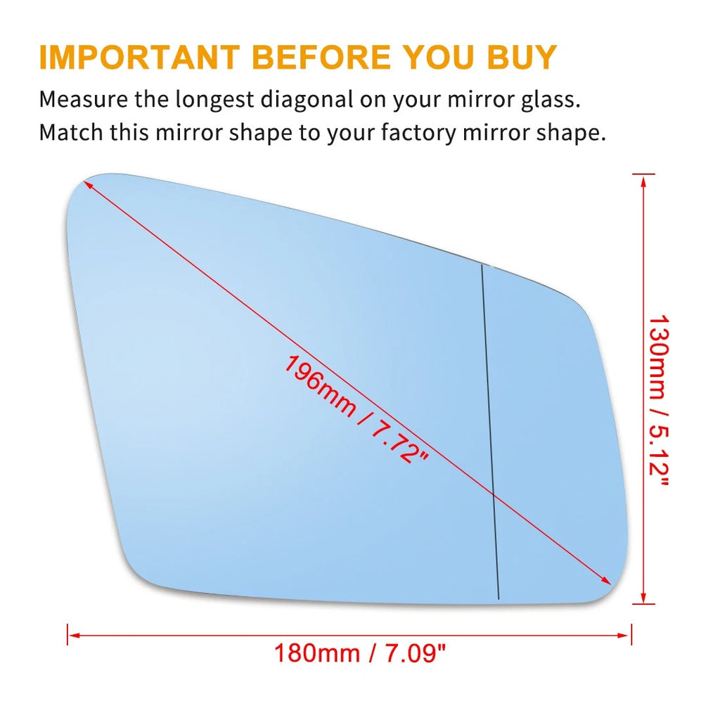Right Side Rearview Mirror Glass Heated Replacement for Mercedes-Benz E400 (2015–2017)