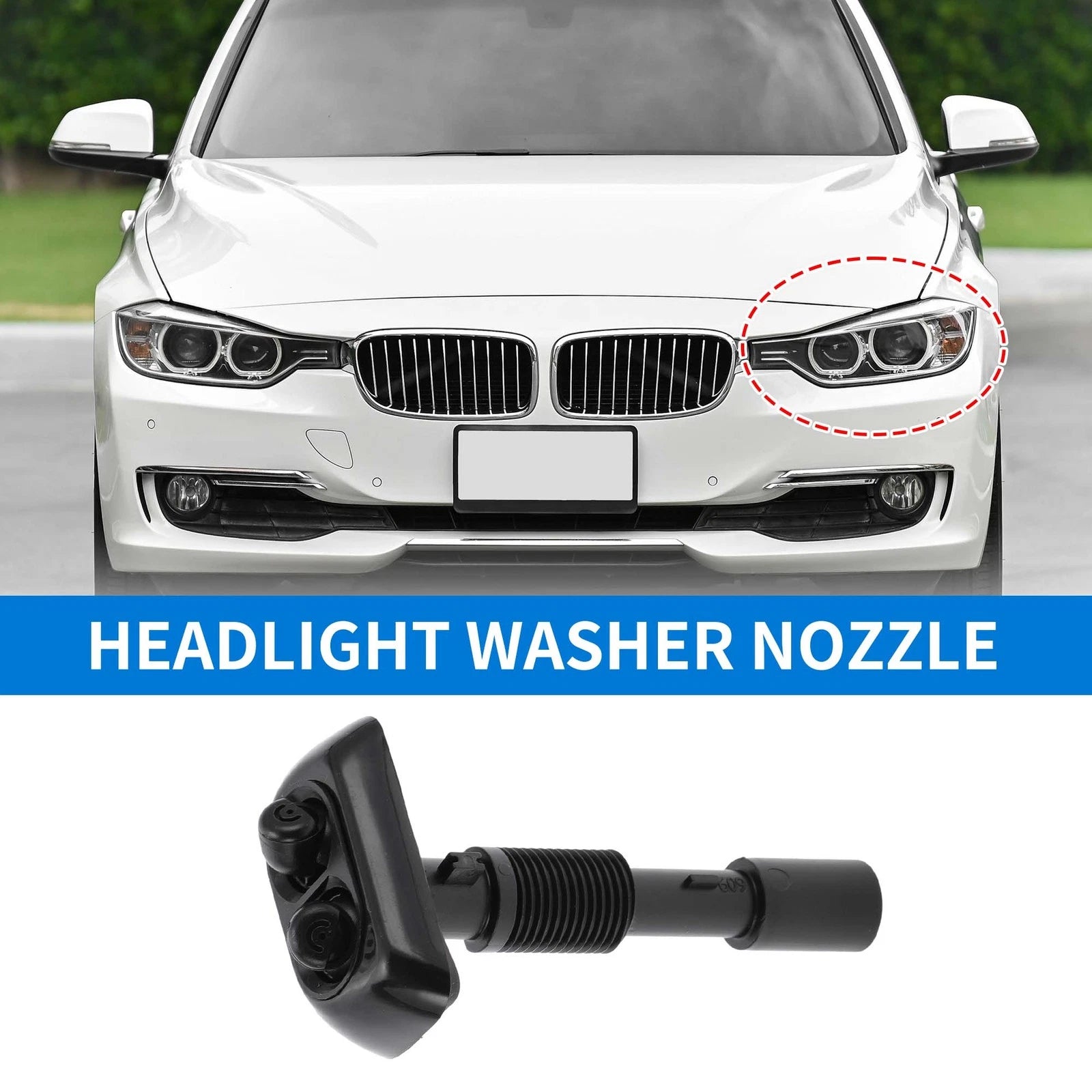 Front Left Headlight Washer Nozzle Replacement for BMW 740iL 750iL (2002–2008)