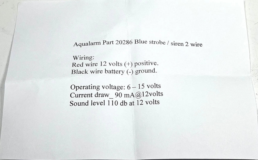 Blue Strobe & Siren for Aqualarm 20286 (12V)