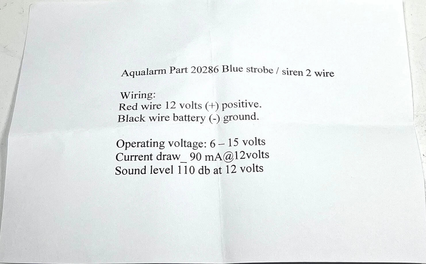 Blue Strobe & Siren for Aqualarm 20286 (12V)