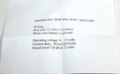 Blue Strobe & Siren for Aqualarm 20286 (12V)