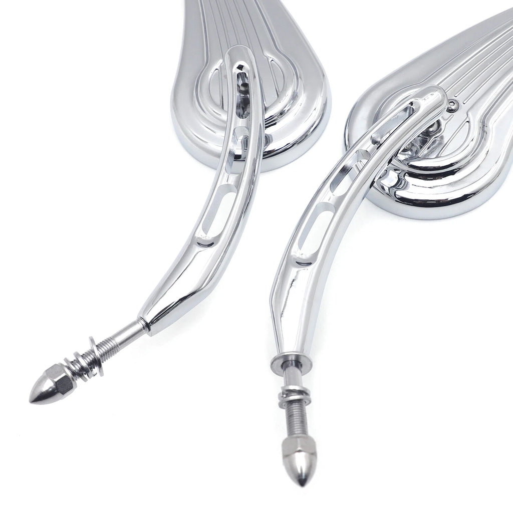 Chrome Raindrop Side Mirrors for Harley Iron 883 1200 (2004–2023)