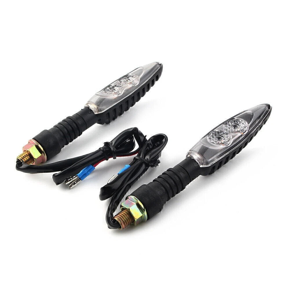 2x 8mm Mini 12V Motor LED Turn Signals Indicators Blinker Lights for Harley Cool