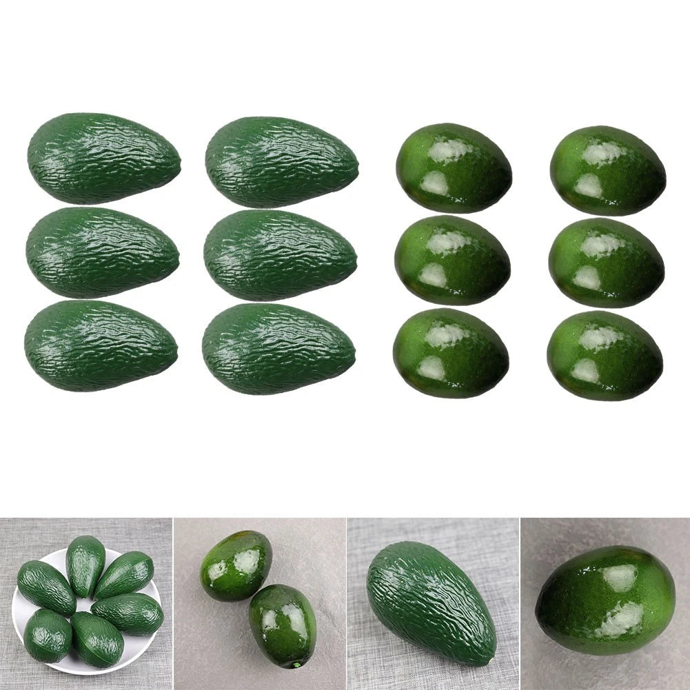 Set of 6 Artificial Fake Avocado Fruit Decor Simulation