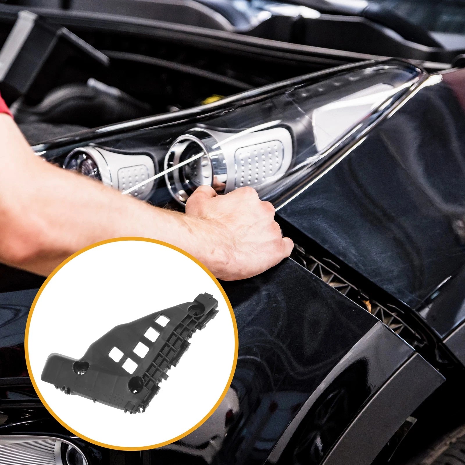 RH Front Bumper Support Bracket for Toyota Corolla (2014–2016) 1 Pc Black