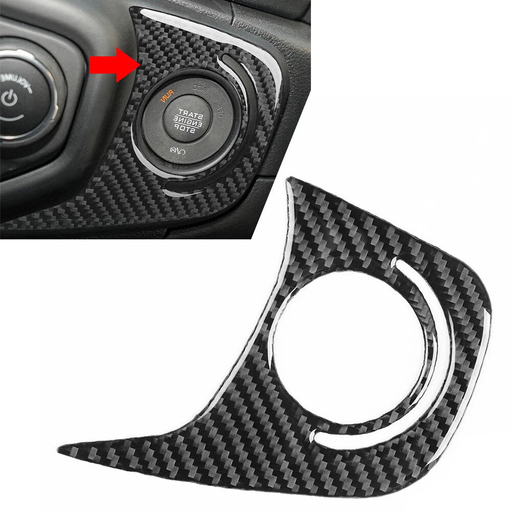 Engine Start Stop Button Panel for Jeep Wrangler JL JLU Gladiator JT (2018–2023) Carbon Look