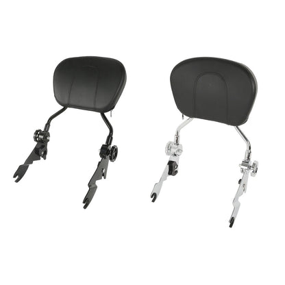 Chrome/Black Adjustable Backrest Sissy Bar for Harley Street Glide (2009–2025)