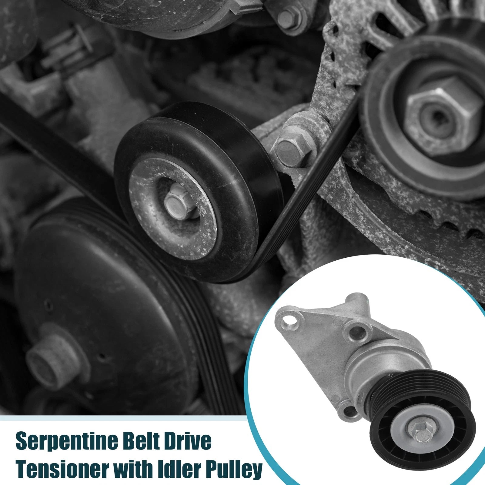 Drive Belt Tensioner Idler Pulley Assembly Set for Chevy Avalanche (2007–2013)