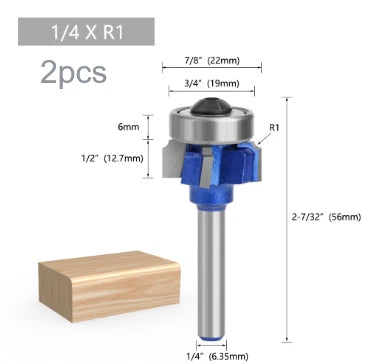 4 Corner Router Bit Set for Woodworking Projects (68MM 1/4 Shank)