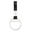 Round Ring Handle Strap for Train Bus (PVC Plastic, Black & White)