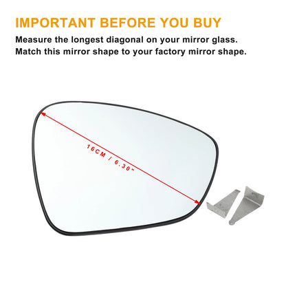 Right Side Heated White Mirror Glass for Citroen C3 Aircross (2017–2023)
