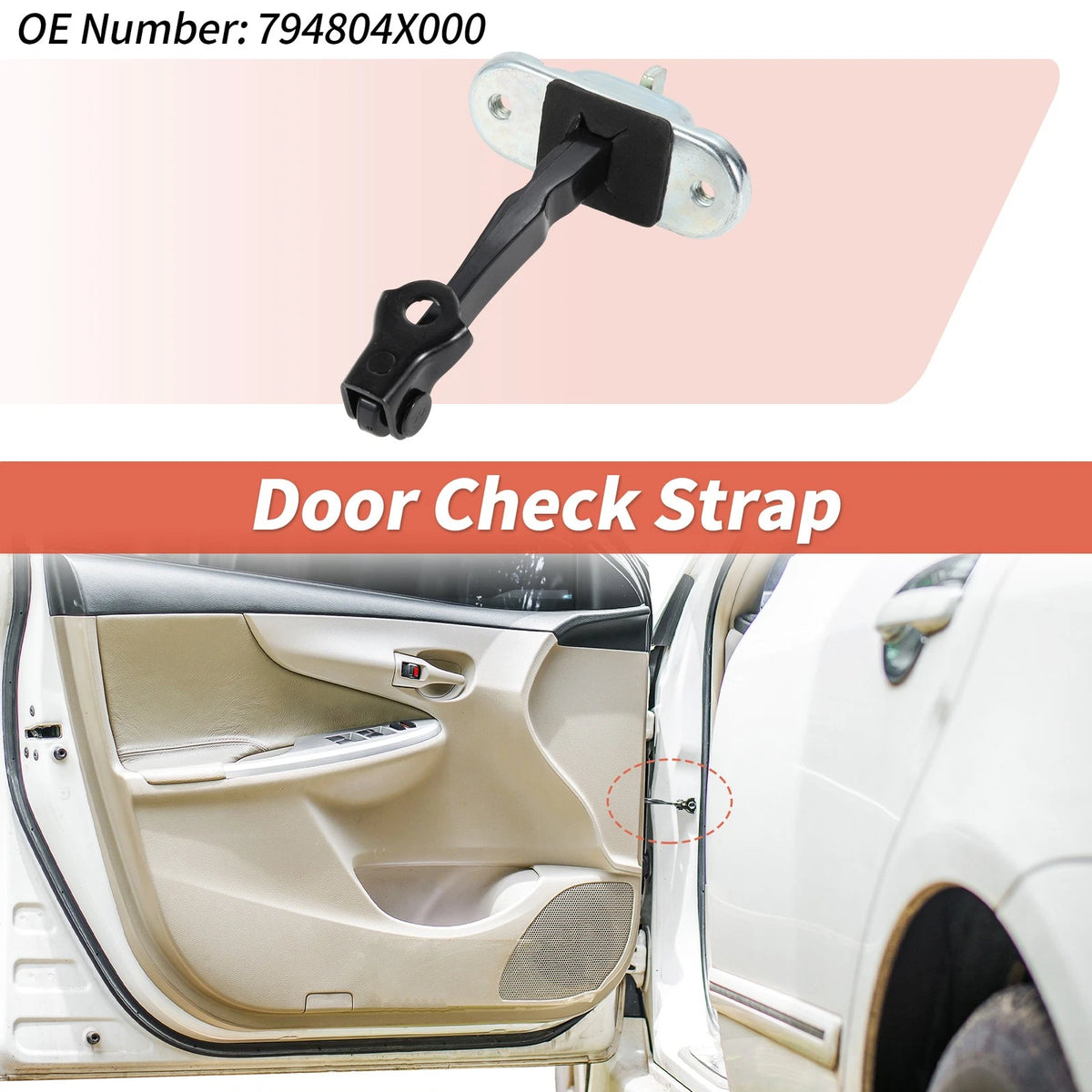 Rear Left Door Check Strap for Kia Rio (2012–2017) No.794804X000