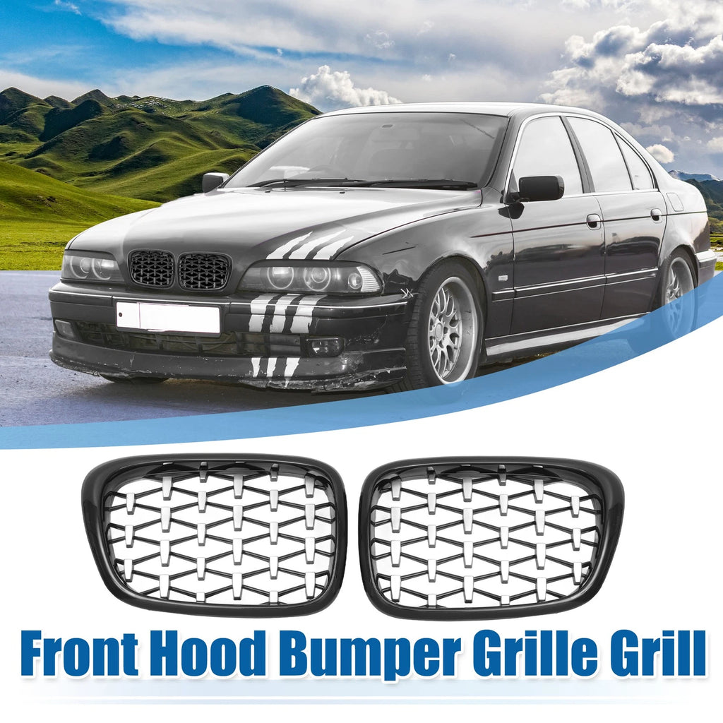 Front Hood Bumper Grille Guard Replacement for BMW 525i 530i E39 Pair (1997–2003)