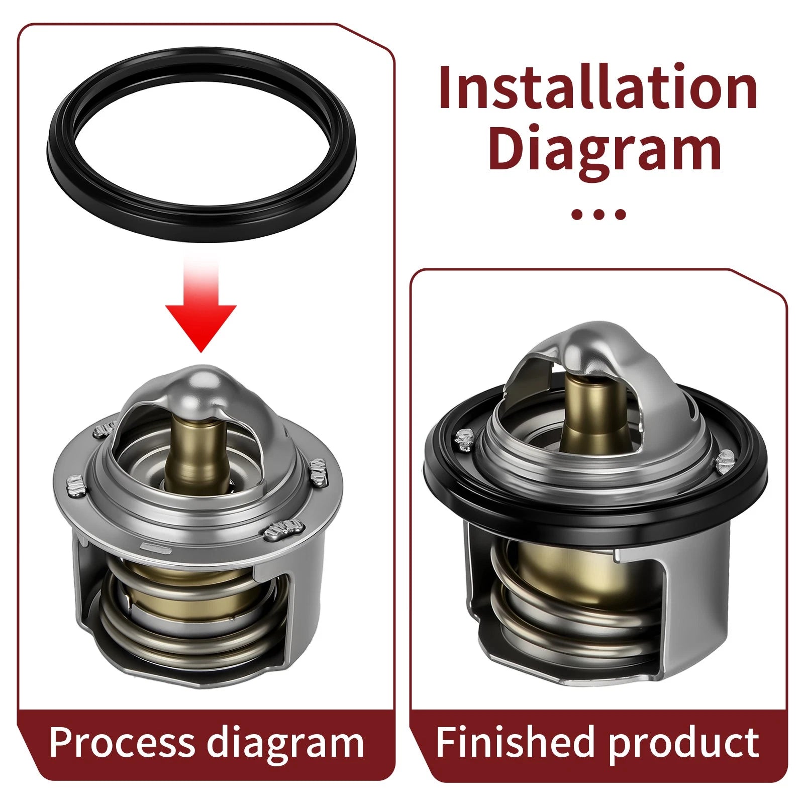 Thermostat w/ Gasket for Arctic Cat 500 550 650 700 XR (2000–2023) 3413-012 0808-078